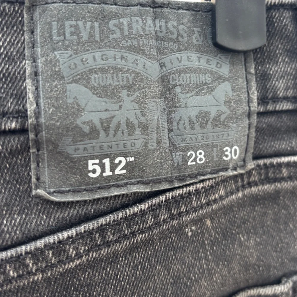 Levi’s 512 Men’s 28W 30L Slim Taper Fit Stretch Black Stone Washes Jeans